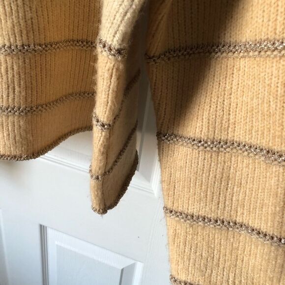 Anthropologie THML metallic Striped Pullover Knit Sweater women Size Medium - Picture 5 of 10